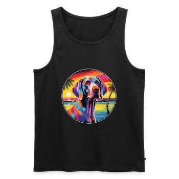 Hannover Hund Rasse Bunte Karikatur Watercolo - Männer Premium Bio Tank Top - Schwarz - Vorne - Michal (187cm)