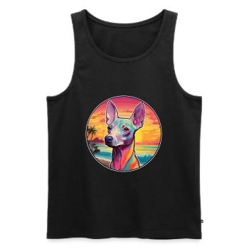 Inka Haarlose Hunderasse Bunte Karikatur Watercolo - Männer Premium Bio Tank Top - Schwarz - Vorne - Michal (187cm)