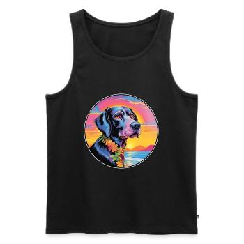 Harrier Hunderasse Buntes Karikatur-Aquarell - Männer Premium Bio Tank Top - Schwarz - Vorne - Michal (187cm)