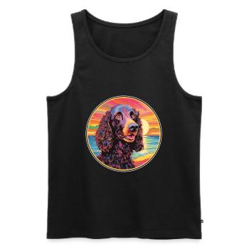 Irischer Wasserspaniel Hunderasse Bunte Karikatur Wat - Männer Premium Bio Tank Top - Schwarz - Vorne - Michal (187cm)