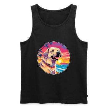 Kangal Dog Breed Coloré Cartoon Aquarelle - Débardeur bio Premium Homme - noir - Devant - Michal (187cm)