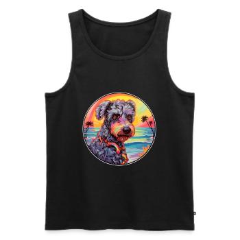 Kerry Blue Terrier Race De Chien Coloré Cartoon Wate - Débardeur bio Premium Homme - noir - Devant - Michal (187cm)