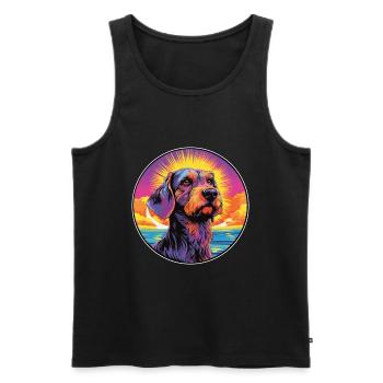 Istrische drahthaarige Jagdhunderasse Bunte Cartoo - Männer Premium Bio Tank Top - Schwarz - Vorne - AI Model Male 178 light (178cm)