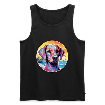Kyi Leo Hund Rasse Bunte Karikatur Aquarell - Männer Premium Bio Tank Top - Schwarz - Vorne - Michal (187cm)