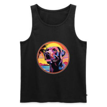 Labrador Hunderasse Bunte Karikatur Aquarell - Männer Premium Bio Tank Top - Schwarz - Vorne - Michal (187cm)