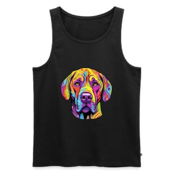 Kumaon Mastiff Dog Breed Colorful Cartoon Watercol - Men's Premium Organic Tank Top - black - Front - Michal (187cm)