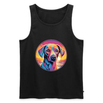Koolie chien race coloré dessin animé aquarelle - Débardeur bio Premium Homme - noir - Devant - Michal (187cm)