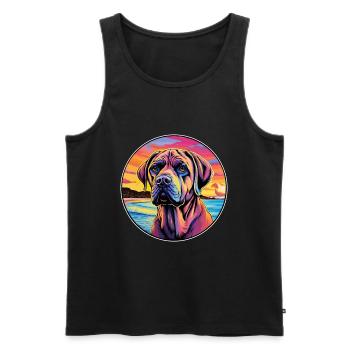 Mallorca Mastiff Race De Chien Coloré Cartoon Waterc - Débardeur bio Premium Homme - noir - Devant - Michal (187cm)