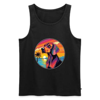 Chien Lituanien Chien Race Coloré Cartoon Waterc - Débardeur bio Premium Homme - noir - Devant - Michal (187cm)