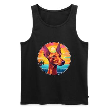 Pharaoh Hound Dog Breed Colorful Cartoon Watercolo - Men's Premium Organic Tank Top - black - Front - AI Model Male 178 light (178cm)