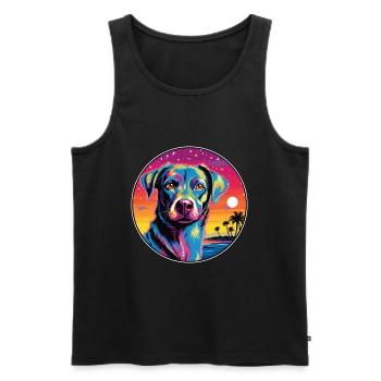 Ratonero Murciano Race De Chien Coloré Dessin Animé Eau - Débardeur bio Premium Homme - noir - Devant - Michal (187cm)