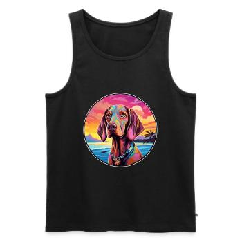 Southern Hound Dog Breed Colorful Cartoon Watercol - Men's Premium Organic Tank Top - black - Front - Michal (187cm)
