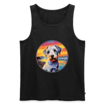 Sealyham Terrier Dog Breed Colorful Cartoon Waterc - Men's Premium Organic Tank Top - black - Front - Michal (187cm)