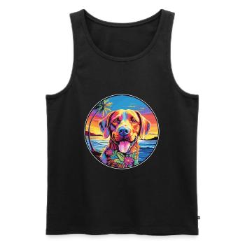 Slovensky Cuvac Race De Chien Coloré Dessin Animé Waterco - Débardeur bio Premium Homme - noir - Devant - Michal (187cm)