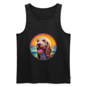 Spinone Italiano Dog Breed Colorful Cartoon Waterc - Men's Premium Organic Tank Top - black - Front - Michal (187cm)