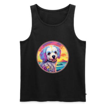 Tahltan Bear Dog Breed Colorful Cartoon Watercolor - Men's Premium Organic Tank Top - black - Front - Michal (187cm)