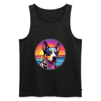 St. Miguel Cattle Dog Rasse Bunte Karikatur Wasserc - Männer Premium Bio Tank Top - Schwarz - Vorne - Michal (187cm)