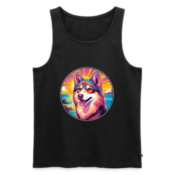 Westsibirische Laika-Hunderasse Bunte Karikatur Wat - Männer Premium Bio Tank Top - Schwarz - Vorne - Michal (187cm)