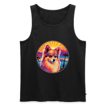 Spielzeug Deutscher Spitz Hund Rasse Bunte Karikatur Wasserc - Männer Premium Bio Tank Top - Schwarz - Vorne - Michal (187cm)
