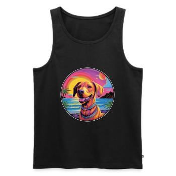 Tosa Hunderasse buntes Cartoon-Aquarell - Männer Premium Bio Tank Top - Schwarz - Vorne - Michal (187cm)