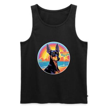 Jouet Manchester Terrier Race De Chien Coloré Dessin Animé - Débardeur bio Premium Homme - noir - Devant - AI Model Male 178 light (178cm)