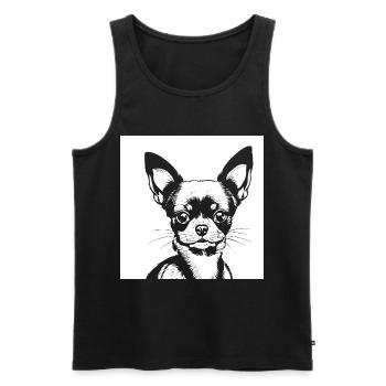 Chihuahua drôle portant des lunettes de soleil Chihuahuas - Débardeur bio Premium Homme - noir - Devant - Michal (187cm)