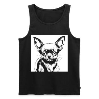 Lustiger Chihuahua mit Sonnenbrille Chihuahuas - Männer Premium Bio Tank Top - Schwarz - Vorne - Michal (187cm)