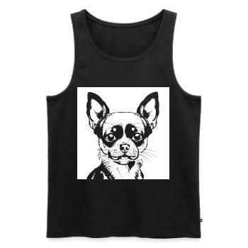Chihuahua drôle portant des lunettes de soleil Chihuahuas - Débardeur bio Premium Homme - noir - Devant - Michal (187cm)