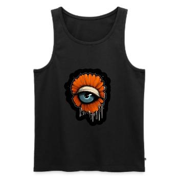 Eye: Orange Flower - Men's Premium Organic Tank Top - black - Front - AI Model Male 178 light (178cm)