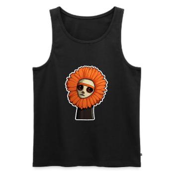 Eye: Orange Flower - Men's Premium Organic Tank Top - black - Front - AI Model Male 178 light (178cm)