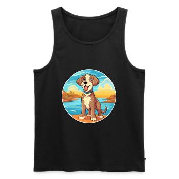 Argentino Hund Rasse Cartoon Kawaii Clipart Hund Haustier - Männer Premium Bio Tank Top - Schwarz - Vorne - Michal (187cm)