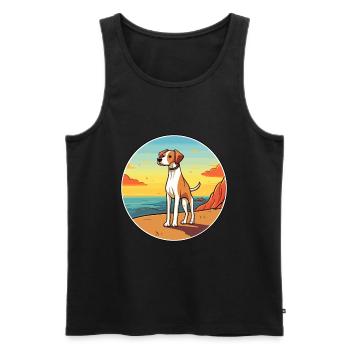 Alano Español Hund Rasse Cartoon Kawaii Clipart Hund - Männer Premium Bio Tank Top - Schwarz - Vorne - AI Model Male 178 light (178cm)