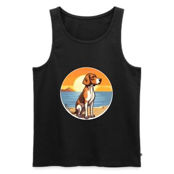 Ariege Pointer Dog Breed Cartoon Kawaii Clipart - Men's Premium Organic Tank Top - black - Front - Michal (187cm)