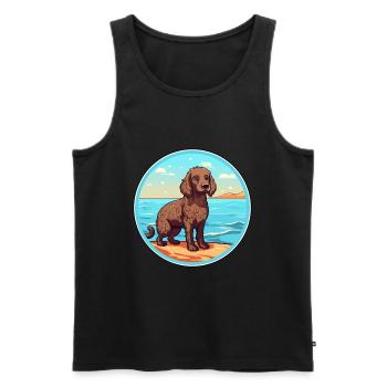 American Water Spaniel Hunderasse Cartoon Kawaii - Männer Premium Bio Tank Top - Schwarz - Vorne - Michal (187cm)