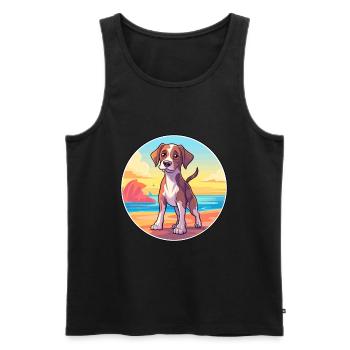Arménien Gampr Chien Race Dessin animé Kawaii Clipart - Débardeur bio Premium Homme - noir - Devant - Michal (187cm)