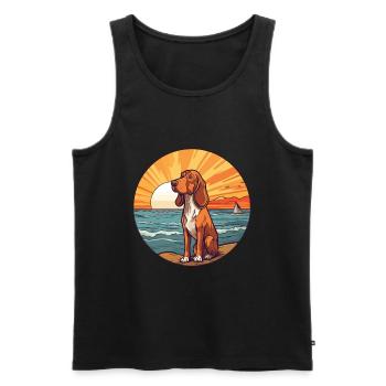 Basset Fauve De Bretagne Dog Breed Cartoon Kawaii - Men's Premium Organic Tank Top - black - Front - AI Model Male 178 light (178cm)
