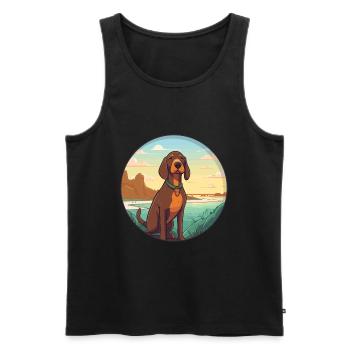 Bavarian Mountain Hound Dog Breed Cartoon Kawaii - Men's Premium Organic Tank Top - black - Front - Michal (187cm)