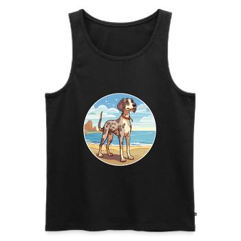 Amerikanischer Leopardenhund Hunderasse Cartoon Kawaii - Männer Premium Bio Tank Top - Schwarz - Vorne - Michal (187cm)