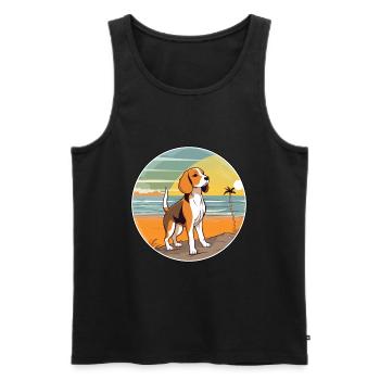 Beagle Harrier Hund Rasse Cartoon Kawaii Clipart - Männer Premium Bio Tank Top - Schwarz - Vorne - AI Model Male 178 light (178cm)