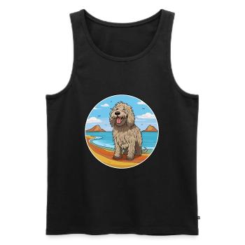 Bergamasco Schäferhund Hund Rasse Cartoon Kawaii Hund - Männer Premium Bio Tank Top - Schwarz - Vorne - Michal (187cm)