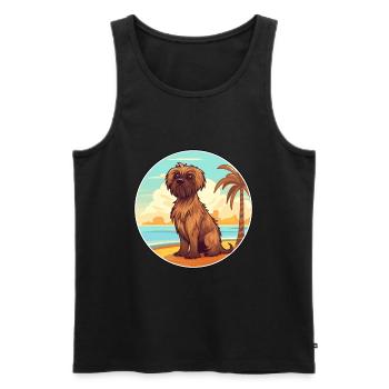 Griffon belge chien race Cartoon Kawaii Clipart - Débardeur bio Premium Homme - noir - Devant - Michal (187cm)