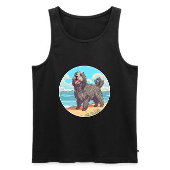 Bergamasco Schäferhund Rasse Cartoon Kawaii Hund - Männer Premium Bio Tank Top - Schwarz - Vorne - Michal (187cm)