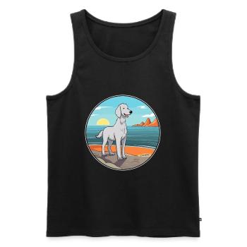 Bedlington Terrier race chien Cartoon Kawaii chien - Débardeur bio Premium Homme - noir - Devant - Michal (187cm)