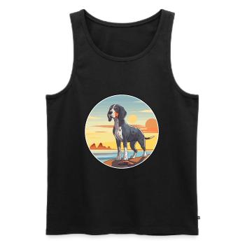 Bluetick Coonhound race chien de bande dessinée Kawaii chien - Débardeur bio Premium Homme - noir - Devant - Michal (187cm)