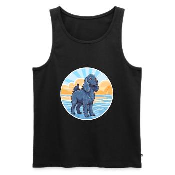 Épagneul Picard bleu race chien Cartoon Kawaii chien - Débardeur bio Premium Homme - noir - Devant - Michal (187cm)