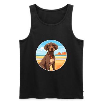 Burgos Pointer chien race Cartoon Kawaii Clipart - Débardeur bio Premium Homme - noir - Devant - Michal (187cm)
