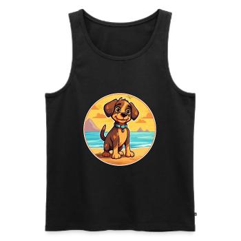 Cao De Seo Miguel Hunderasse Cartoon Kawaii - Männer Premium Bio Tank Top - Schwarz - Vorne - AI Model Male 178 light (178cm)