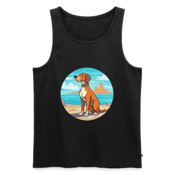 Braque Francais Dog Breed Cartoon Kawaii Clipart - Men's Premium Organic Tank Top - black - Front - Michal (187cm)