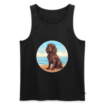Boykin Épagneul chien race Cartoon Kawaii Clipart - Débardeur bio Premium Homme - noir - Devant - AI Model Male 178 light (178cm)
