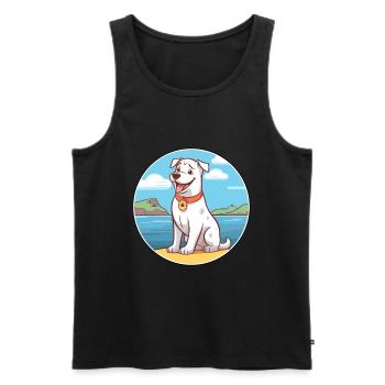Kanadischer Labrador Husky Hunderasse Cartoon Kawaii - Männer Premium Bio Tank Top - Schwarz - Vorne - Michal (187cm)